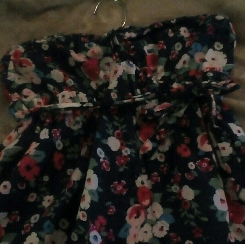 Strapless floral dress